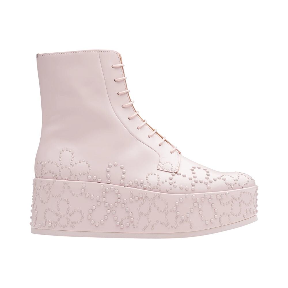 Church’s NWOT‎ RARE Alexandra 10 Polished Binder Lace-Up Platform Boot Stud Pink